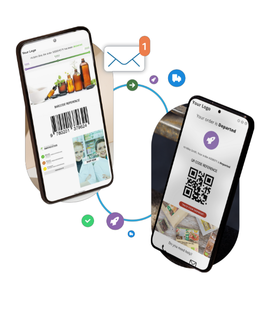 Barcode and QR Code in emails about deliveries - Qapla'