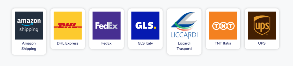Corrieri disponibili per Comparazione Tariffe